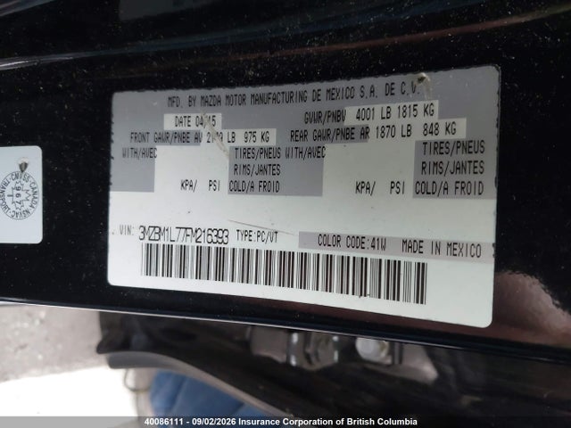 Mazda 3 TOURING 2015 3MZBM1L77FM216393 Image 9