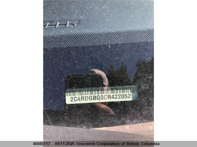 Auction sale of the 2012 Dodge Grand Caravan Se, vin: 2C4RDGBG0CR422052, lot number: 40086117