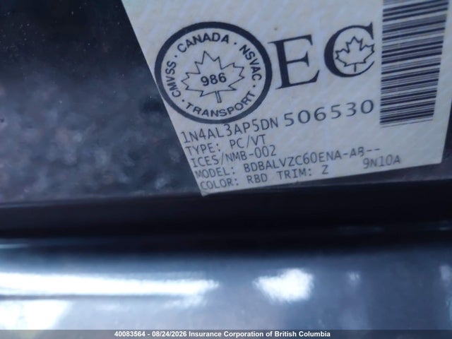 Продажа на аукционе авто 2013 Nissan Altima 2.5/s/sv/sl, vin: 1N4AL3AP5DN506530, номер лота: 40083564