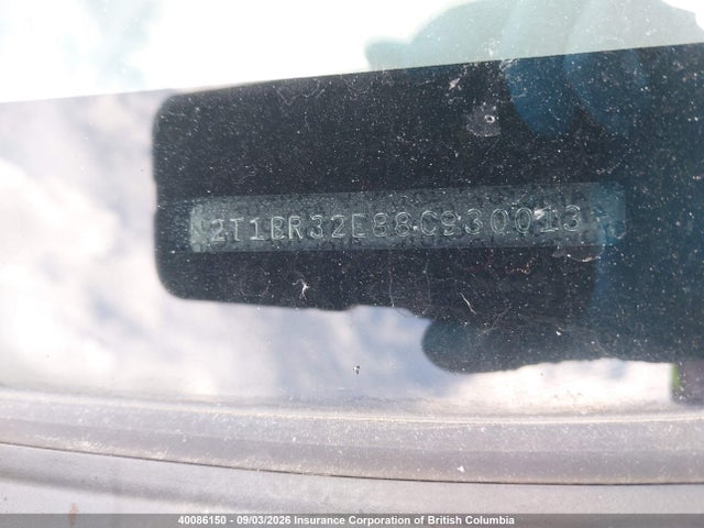 40086150 :رقم المزاد ، 2T1BR32E88C930013 vin ، 2008 Toyota Corolla Ce/le/s مزاد بيع