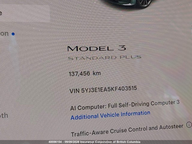 Продажа на аукционе авто 2019 Tesla Model 3, vin: 5YJ3E1EA5KF403515, номер лота: 40086154