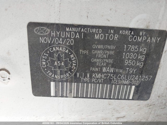 Hyundai Ioniq 2020 KMHC75LC6LU241257 Image 9