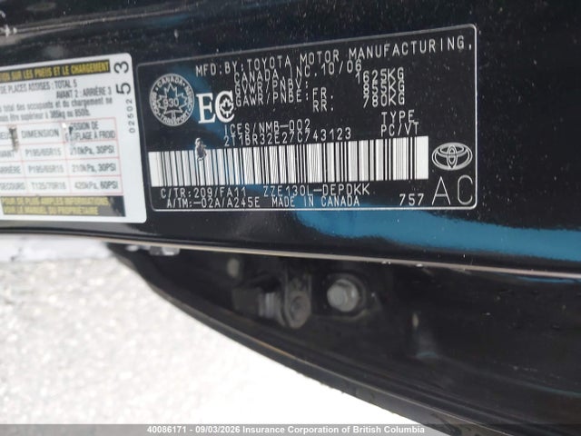 40086171 :رقم المزاد ، 2T1BR32E27C743123 vin ، 2007 Toyota Corolla Ce/le/s مزاد بيع