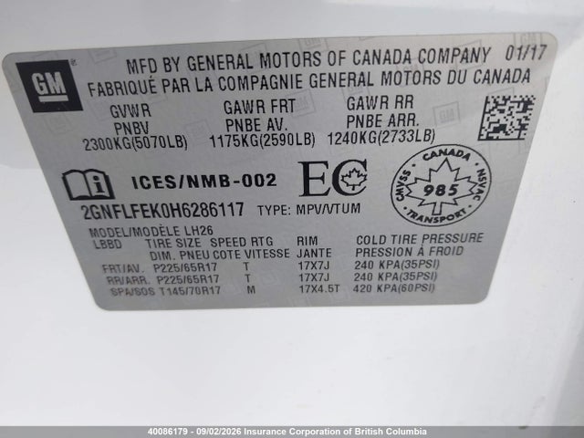2GNFLFEK0H6286117 Chevrolet EQUINOX 1LT