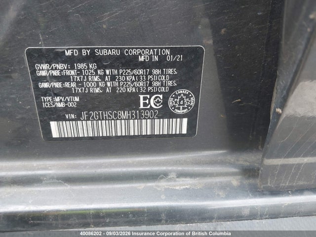 Subaru Crosstrek Sport 2021 JF2GTHSC8MH313902 Image 9