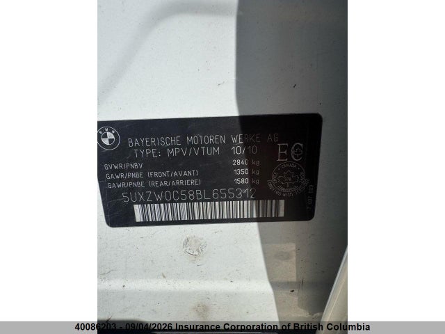 Aukcja sprzedaży 2011 Bmw X5, vin: 5UXZW0C58BL655312, numer aukcji: 40086203