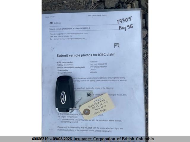 Продаж на аукціоні авто 2022 Ford F150, vin: 1FTFX1E52NFB36439, номер лоту: 40086210