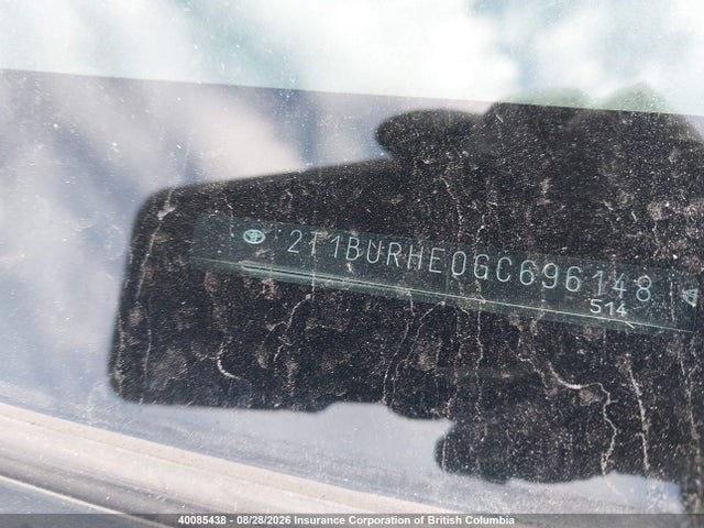 40085438 :رقم المزاد ، 2T1BURHE0GC696148 vin ، 2016 Toyota Corolla L/le/le Pls/prm/s/s Pls مزاد بيع