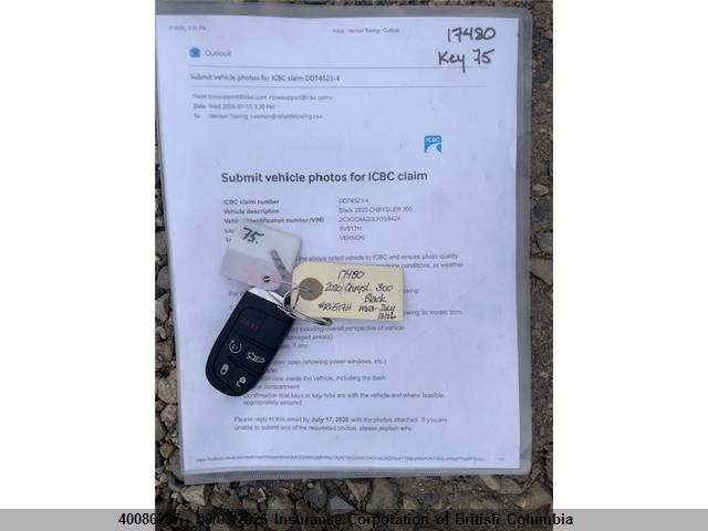 Продаж на аукціоні авто 2020 Chrysler 300, vin: 2C3CCAAG3LH158424, номер лоту: 40086287