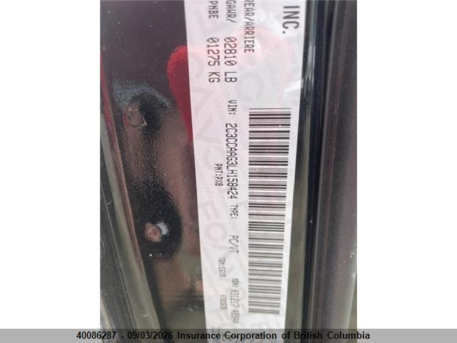 Продаж на аукціоні авто 2020 Chrysler 300, vin: 2C3CCAAG3LH158424, номер лоту: 40086287