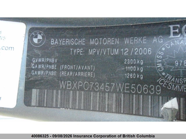 40086325 :رقم المزاد ، WBXPC73457WE50639 vin ، 2007 Bmw X3 مزاد بيع