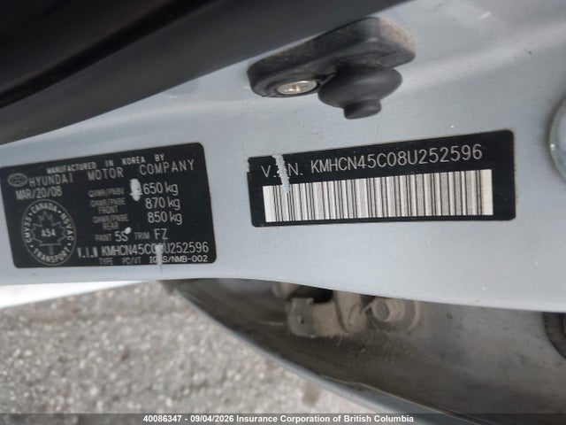 Продажа на аукционе авто 2008 Hyundai Accent Gls, vin: KMHCN45C08U252596, номер лота: 40086347