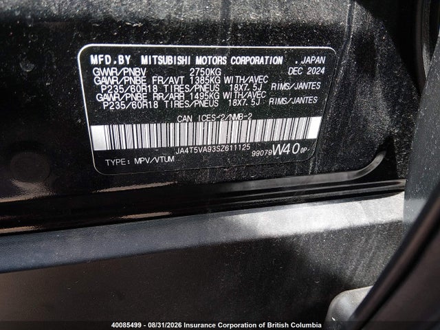 Mitsubishi Outlander Se 2025 JA4T5VA93SZ611125 Image 9