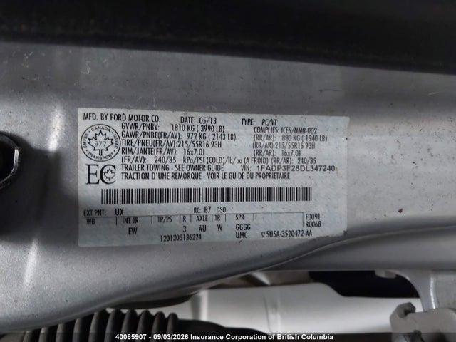 Aukcja sprzedaży 2013 Ford Focus Se, vin: 1FADP3F28DL347240, numer aukcji: 40085907