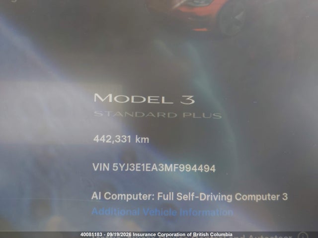 Tesla MODEL 3 2021 5YJ3E1EA3MF994494 Image 16