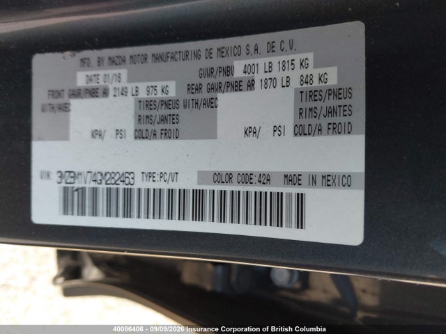 Mazda 3 TOURING 2016 3MZBM1V74GM282463 Image 9