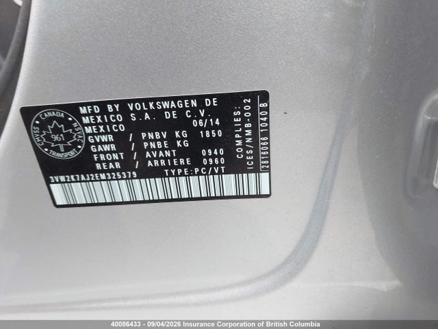 Volkswagen Jetta 2014 3VW2K7AJ2EM325379 Image 9