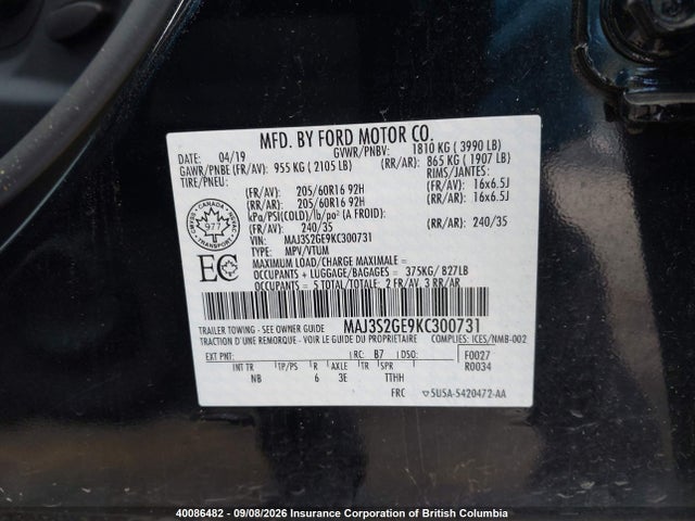 Ford Ecosport Se 2019 MAJ3S2GE9KC300731 Image 9