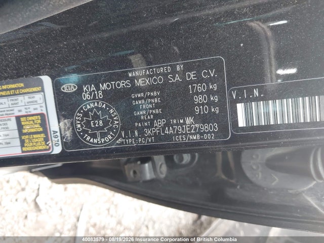 KIA Forte Lx/s 2018 3KPFL4A79JE279803 Image 9