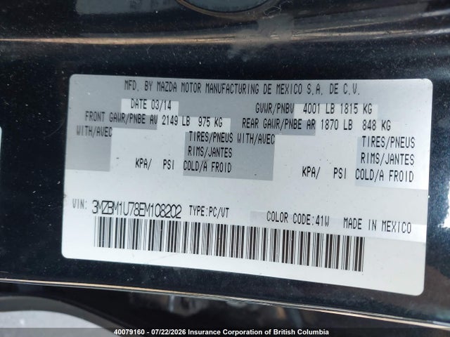 Aukcja sprzedaży 2014 Mazda 3 Sport, vin: 3MZBM1U78EM108202, numer aukcji: 40079160