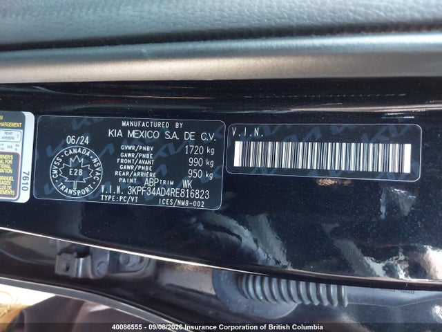 Aukcja sprzedaży 2024 Kia Forte, vin: 3KPF34AD4RE816823, numer aukcji: 40086555
