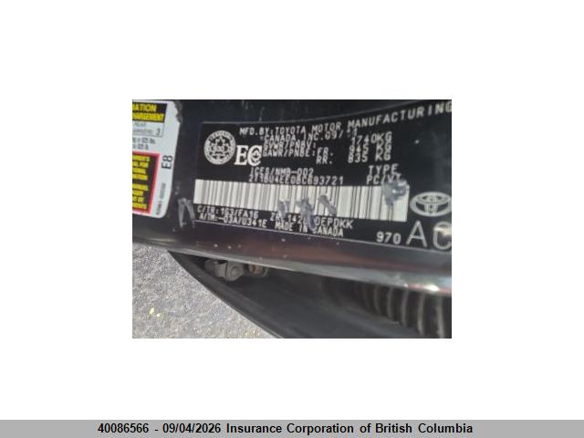 40086566 :رقم المزاد ، 2T1BU4EE0BC693721 vin ، 2011 Toyota Corolla S/le مزاد بيع