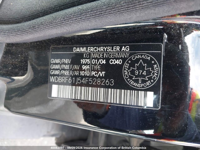Auction sale of the 2004 Mercedes-benz C 240, vin: WDBRF61J54F528263, lot number: 40083897