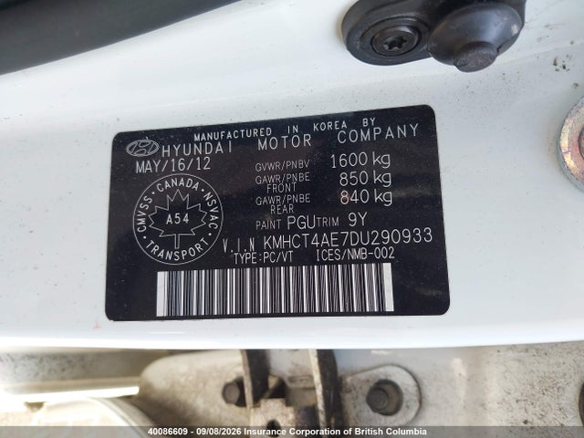 Aukcja sprzedaży 2013 Hyundai Accent Gls/gs, vin: KMHCT4AE7DU290933, numer aukcji: 40086609