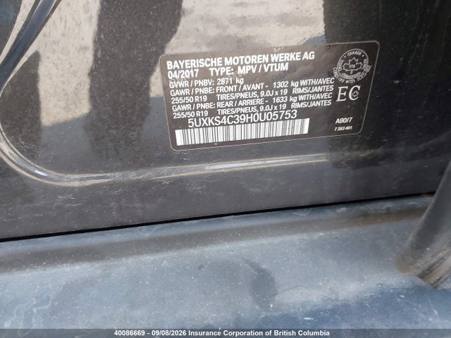 Продажа на аукционе авто 2017 Bmw X5, vin: 5UXKS4C39H0U05753, номер лота: 40086669