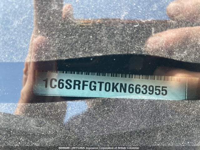 40086688 :رقم المزاد ، 1C6SRFGT0KN663955 vin ، 2019 Ram Ram مزاد بيع