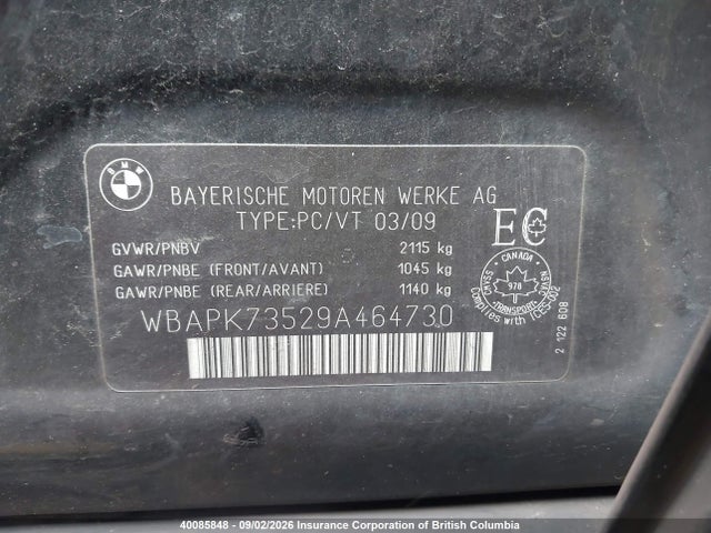Продажа на аукционе авто 2009 Bmw 328 Xi, vin: WBAPK73529A464730, номер лота: 40085848