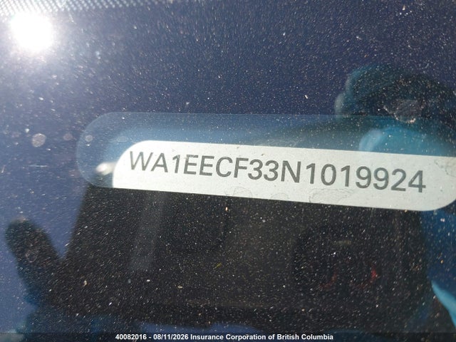 40082016 :رقم المزاد ، WA1EECF33N1019924 vin ، 2022 Audi Q3 Premium Plus S Line 45 مزاد بيع