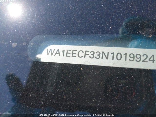 40082016 :رقم المزاد ، WA1EECF33N1019924 vin ، 2022 Audi Q3 Premium Plus S Line 45 مزاد بيع