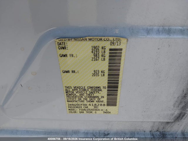 Продаж на аукціоні авто 2013 Nissan Leaf, vin: 1N4AZ0CP3DC418288, номер лоту: 40086756