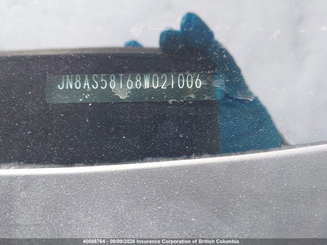 2008 Nissan Rogue მანქანა იყიდება აუქციონზე, vin: JN8AS58T68W021006, აუქციონის ნომერი: 40086764