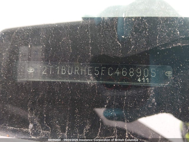 2T1BURHE5FC468905 Toyota Corolla L/le/le Pls/prm/s/s Pls