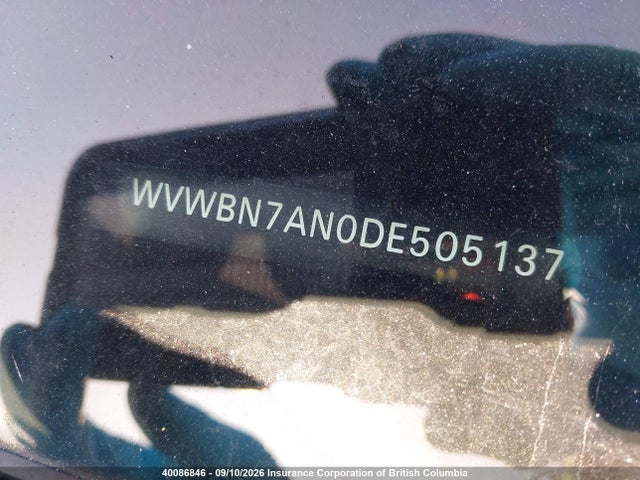 40086846 :رقم المزاد ، WVWBN7AN0DE505137 vin ، 2013 Volkswagen Cc Sportline مزاد بيع