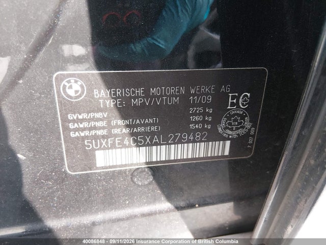 Продаж на аукціоні авто 2010 Bmw X5, vin: 5UXFE4C5XAL279482, номер лоту: 40086848