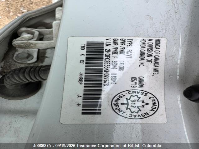 Honda Civic 2019 2HGFC2E55KH027678 Image 11