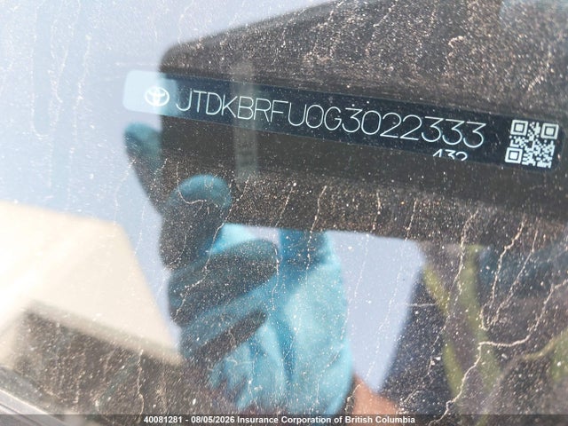 40081281 :رقم المزاد ، JTDKBRFU0G3022333 vin ، 2016 Toyota Prius مزاد بيع