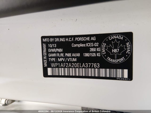 Porsche Cayenne 2014 WP1AF2A20ELA37763 Image 19