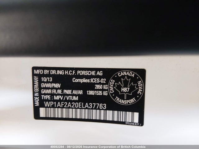 Porsche Cayenne 2014 WP1AF2A20ELA37763 Image 9