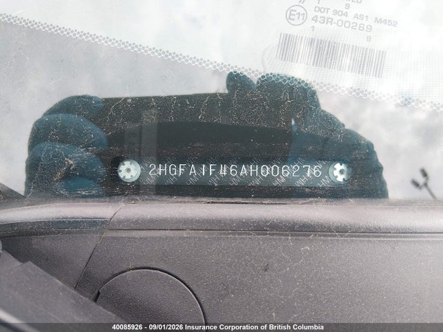 Aukcja sprzedaży 2010 Honda Civic Dx-g, vin: 2HGFA1F46AH006276, numer aukcji: 40085926