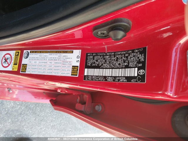 Aukcja sprzedaży 2017 Toyota Prius V, vin: JTDZN3EU7HJ070316, numer aukcji: 40083821