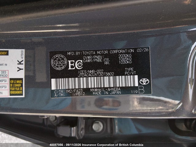 JTDACACUXT3073802 Toyota Prius