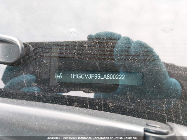 Aukcja sprzedaży 2020 Honda Accord Hybrid Touring, vin: 1HGCV3F99LA800222, numer aukcji: 40087062