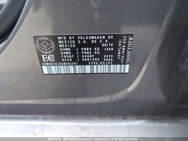 Volkswagen Jetta 2016 3VWD67AJ3GM382397 Image 9