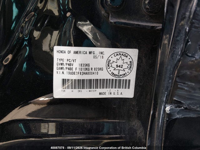 Auction sale of the 2017 Acura Ilx, vin: 19UDE2F83HA800410, lot number: 40087078