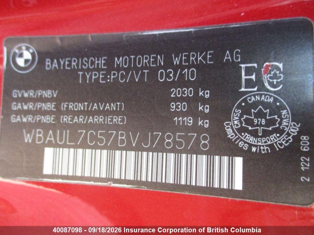 Aukcja sprzedaży 2011 Bmw 128i, vin: WBAUL7C57BVJ78578, numer aukcji: 40087098