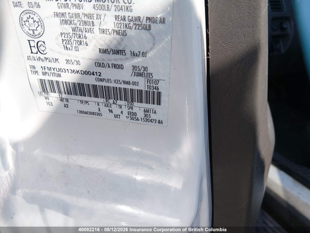 Aukcja sprzedaży 2006 Ford Escape Xlt, vin: 1FMYU03136KD00412, numer aukcji: 40082216